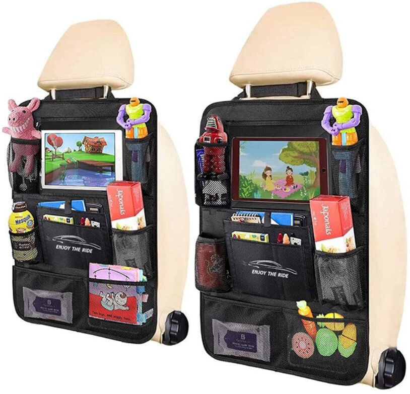 TABLETCOVERS.DK Bagsæde Organizer m. Indbygget Tablet Holder - Sort