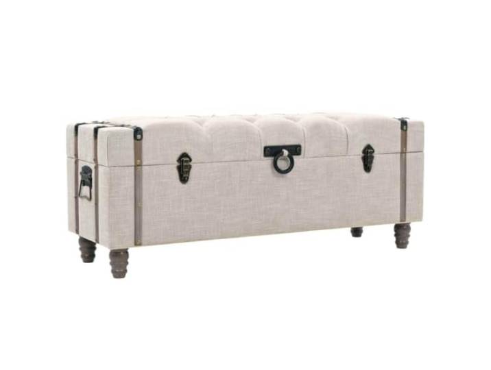 KGHFDVB Aufbewahrungsbank-Set 112 x 37 x 45 cm 3-TLG. Tannenholz Cremeweiß Massivholz Tannenholz, gepolsterte Sitzfläche, Stauraum im Inneren, 3 Bänke inklusive, robuste Griffe, platzsparend