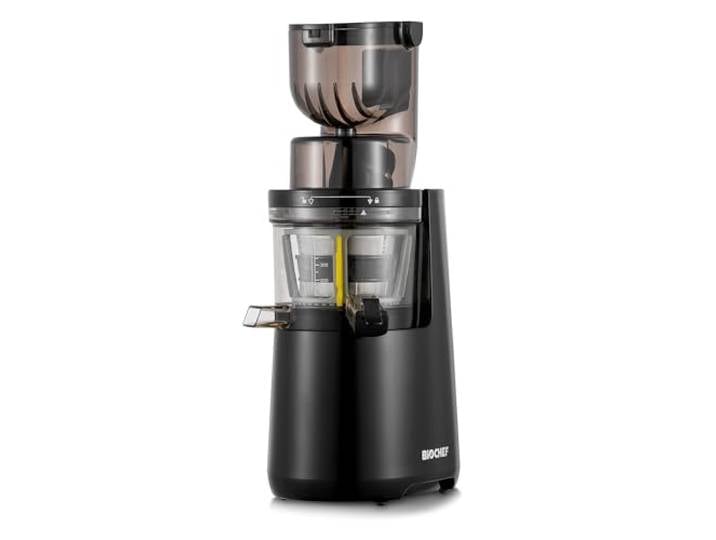 BioChef Atlas Whole Slow Juicer - Für ganze Früchte/Entsafter / 250W / mit dualem breitem Einfüllsystem und lebenslanger Garantie auf den Motor - Schwarz