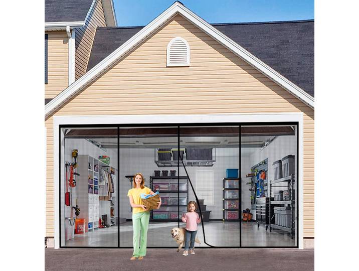 Moustiquaire magnétique pour porte, rideau anti-insectes d'été sur mesure à fermeture automatique, rideau de porte de garage, grande taille
