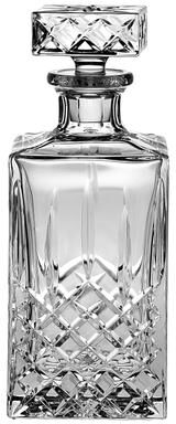 Majestic Gifts European Hand Cut Crystal Whiskey Square Decanter 30oz.