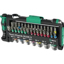 WERA 05049056001 - Bits-Sortiment mit Ratsche + Nüssen, 39-teilig,Tool-Check Plus 2