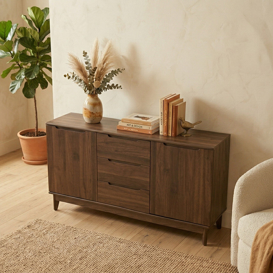 George Oliver 150cm Sideboard Brown 75.6cm H X 150cm W X 39.6cm D