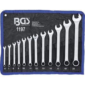 BGS-technic Maulschlüssel 1197, Maul-Ringschlüssel Set 12-teilig, 6-22mm