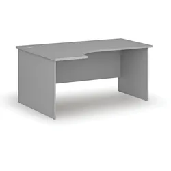 Büro-Eckschreibtisch PRIMO GRAY, 160x120 cm, links, grau