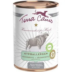 Terra Canis Hypoallergen 400 Gramm Dose Hundenassfutter Sparpaket 12 x 400 Gramm Wasserbüffel & Süßkartoffel