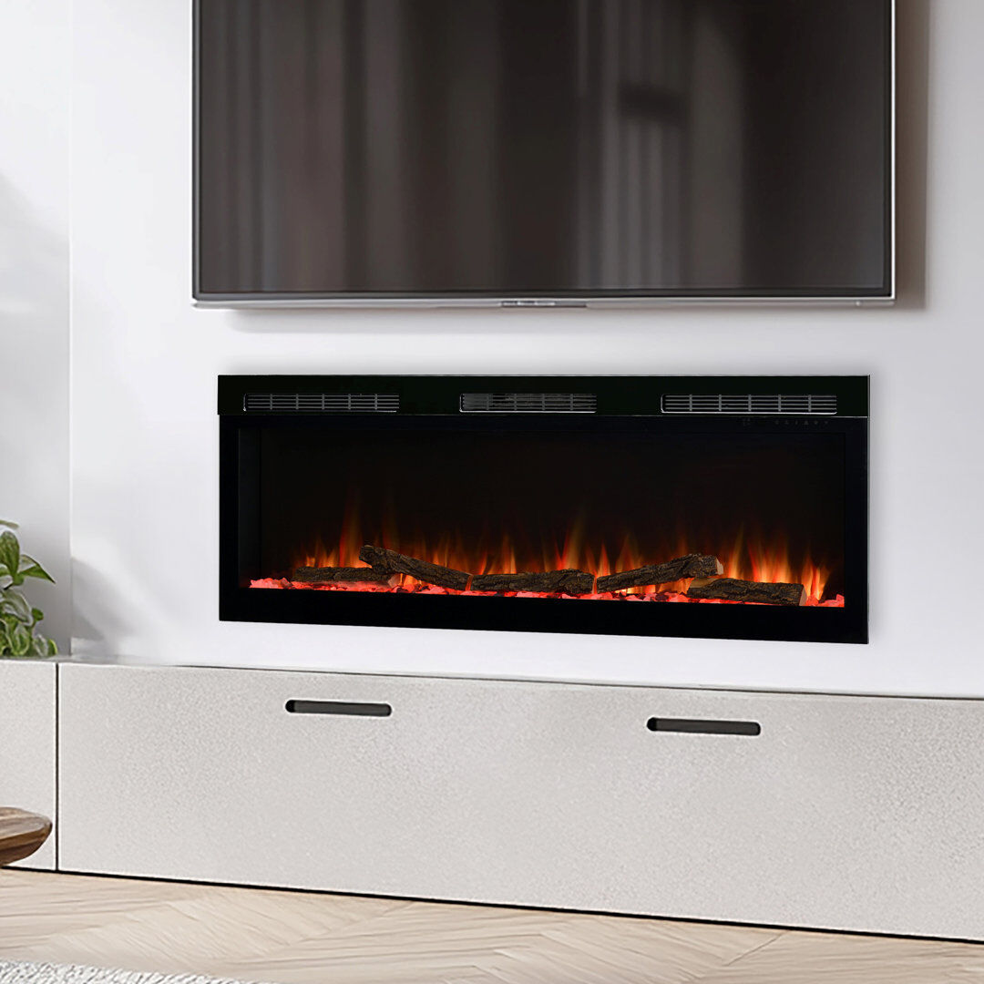 Dimplex Sense Optiflame Media Wall Fire, Black Electric Fireplace With 13 Colour Themes, 50"/ 127.9cm Black 49.4" H x 127.9" W x 19.5" D