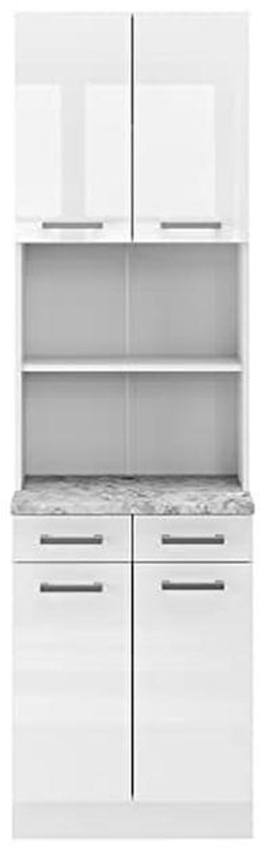 Keukenbuffet 60 cm met werkblad in hoogglans wit