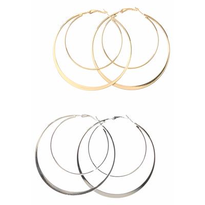 Creolen-Set FIRETTI "klassisch mit einem Hauch extravaganz", gold (metallfarben, gelbgoldfarben), Ohrringe, Damen, 75mm, Metall