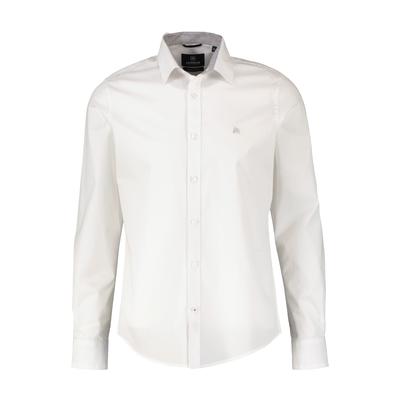 Langarmhemd LERROS "Poplinhemd, Kentkragen", Herren, Gr. 6XL, extraweit, weiß, 100% Baumwolle, Hemden