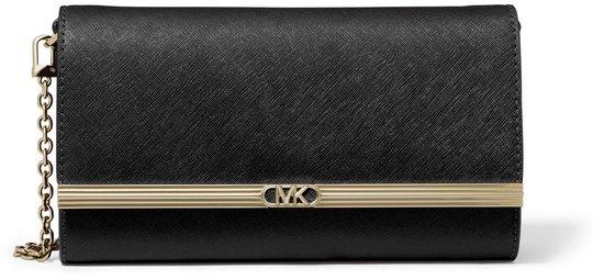 Große Damen Clutch Handtas, Schwarz, Leder