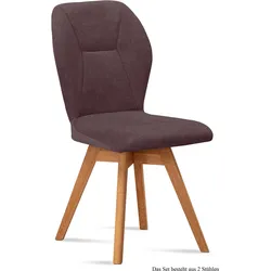 ESSZIMMERSTUHL drehbar (2er-Set) Draga 51x92x60 Eiche geölt/Braun