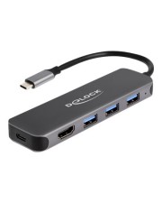 Delock 3 Port USB Hub und 4K HDMI Ausgang mit Type-C Digital/Daten Digital/Display/Video (64171)