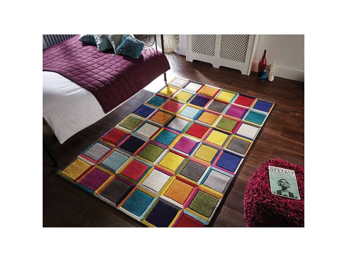 Kurzflorteppich Waltz Multicolor 80 x 150cm Netzstoff