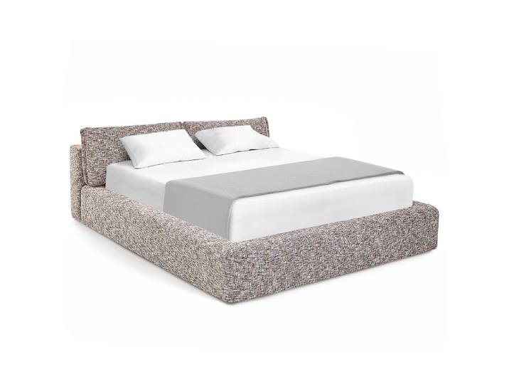 Polsterbett 200 x 200cm Strukturstoff Trinu Multicolor/Multicolor 1 Bettkasten