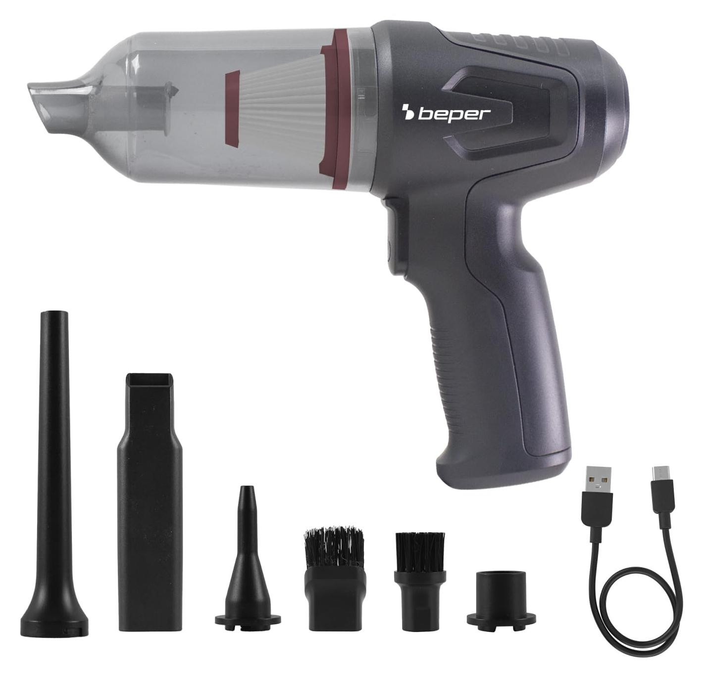 Beper P202ASP410 2-in-1 mini-stofzuiger en bladblazer met borstelloze motor voor auto's