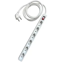 POWERTEC ELECTRIC 6-fach Eurosteckdose weiß