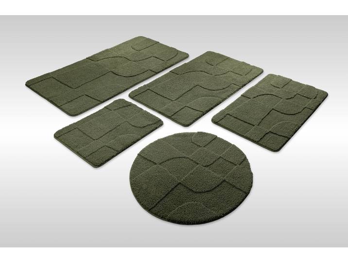 Badematte WECON HOME Davie , grün (kiefern grün), H:25mm, Polyester, Badematten, Badematte, Badteppich, Hoch-Tief-Effekt, weich, rutschhemmend, waschbar, getuftet