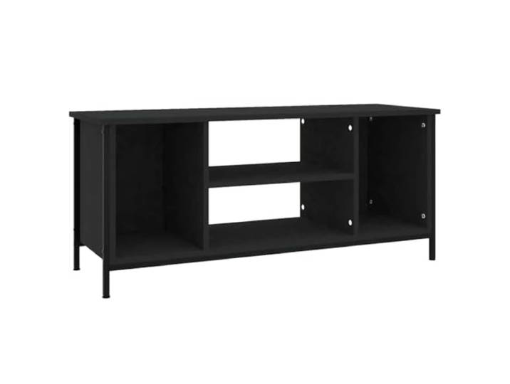 LMTYOENFG TV-Schrank Schwarz 102x35x45 cm Fernsehtisch Holzwerkstoff Vier offene Fächer bieten reichlich Stauraum für Receiver und Deko im Wohnzimmer. Verstellbare Füße sichern den Stand.