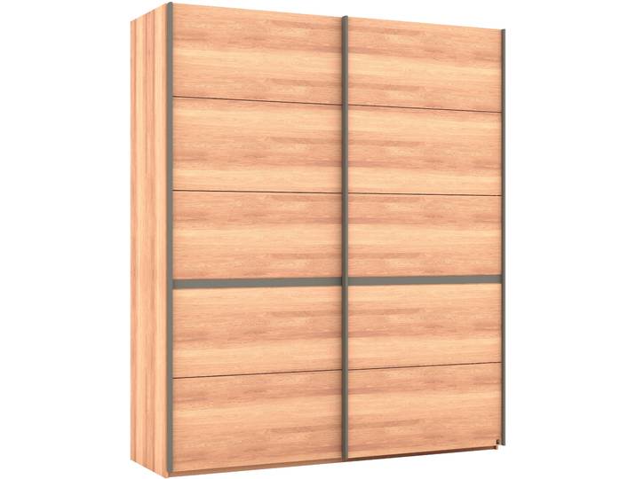 Schwebetürenschrank MUSTERRING Sorrent, Kleiderschrank, Schrank, Schiebetüren , braun, B:200cm H:236cm, Schränke, Schwebetürenschrank, Türen in Eiche massiv mit Kassetten-Optik, verschiedene Masse verfügbar