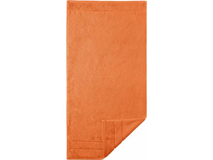 Handtücher EGERIA Prestige , orange, B:50cm L:100cm, Walkfrottee, Obermaterial: 100% Baumwolle, Handtücher, Handtücher, Uni Programm mit Streifenbordüre, SUPIMA Baumwolle