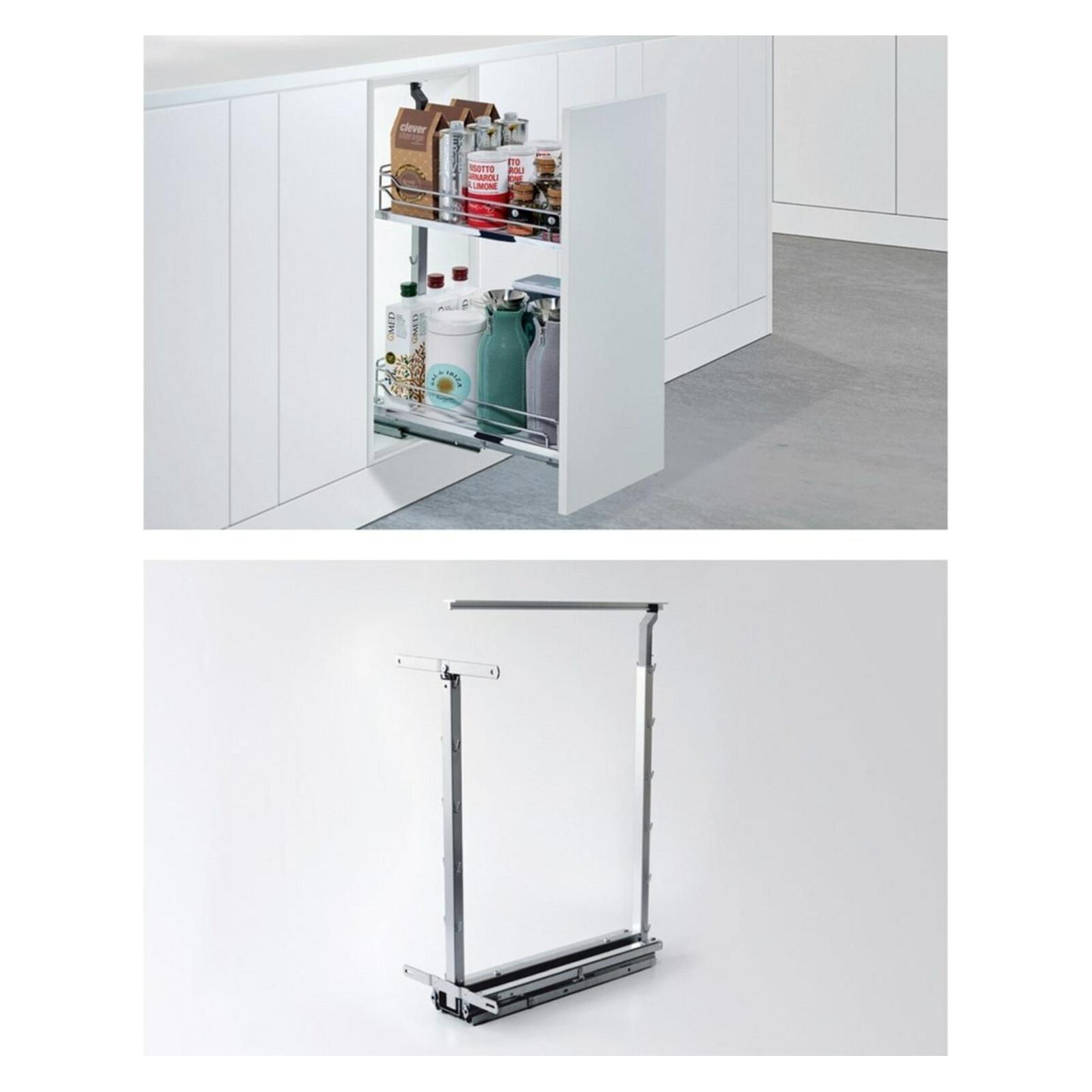 Hettich Höhenverstellbarer Tragrahmen Dispensa Junior Slim, 640 - 728, silber (228812)