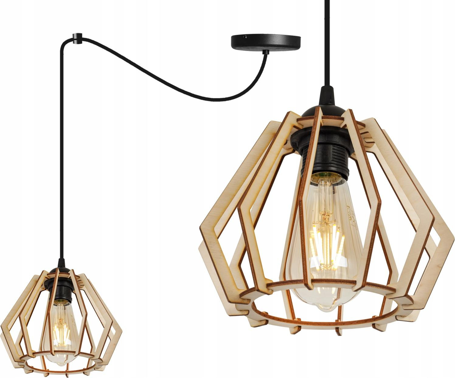 LIGHT HOME LH Moderne LED-plafondlamp van hout