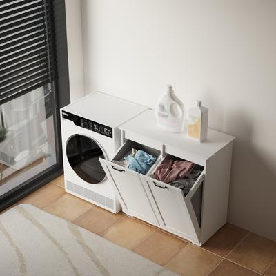 toswini Laundry Cabinet with 2 Removable Liner Bags for Easy Sorting