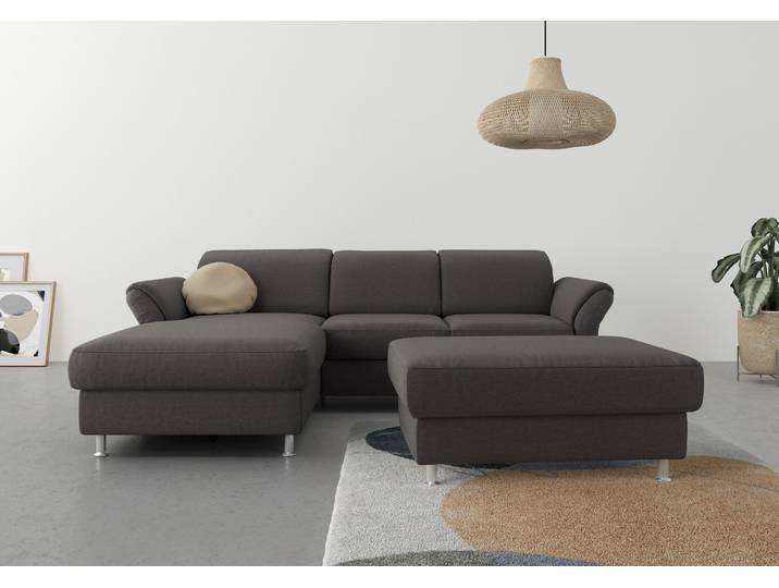 Ecksofa, Webstoff, Grau (Fango), 250×185 cm, Mit Recamiere Links, Ohne Bettfunktion, Sit&More