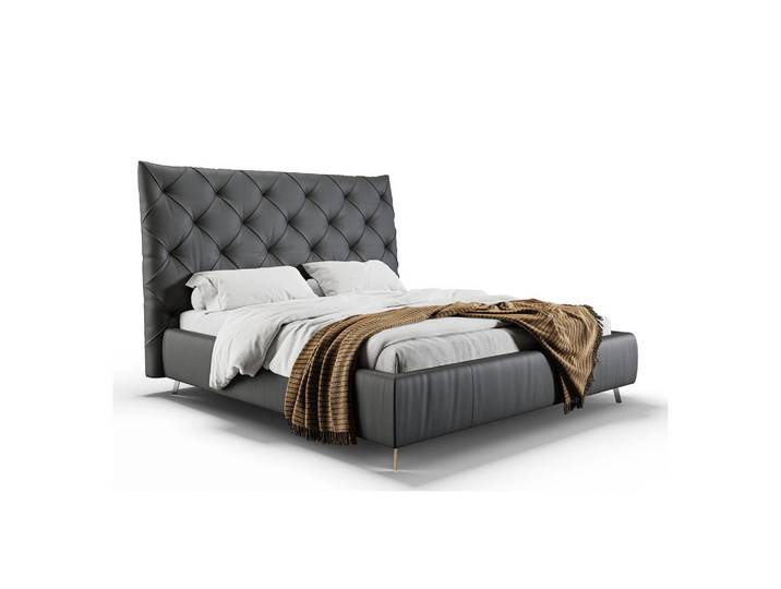 Kawola Polsterbett Anny Schwarz Leder, 160x200 cm, Schlafzimmer, Bett, Polsterbetten