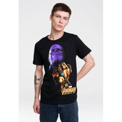 T-Shirt LOGOSHIRT "Marvel - Thanos", Herren, Gr. L, schwarz, 100% Baumwolle, bedruckt, normal, Rundhals, Shirts T-Shirt, mit Thanos-Print
