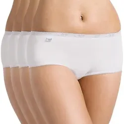 Sloggi 4P Basic Organic Hipster 4 Weiß Ökologische Baumwolle 42 Damen
