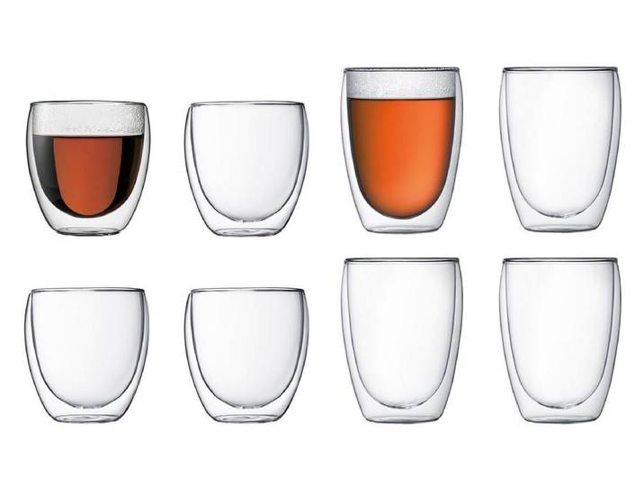 Espressoglas BODUM Bodum Kaffeeglas Pavina 44288 l, 8 St , transparent, H:11,6cm, Borosilikatglas, Trinkgefässe, Espressoglas, 8 teilig