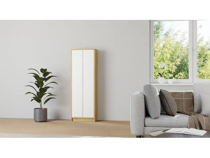 Regalschrank mit Flügeltür Eiche Natur geölt
