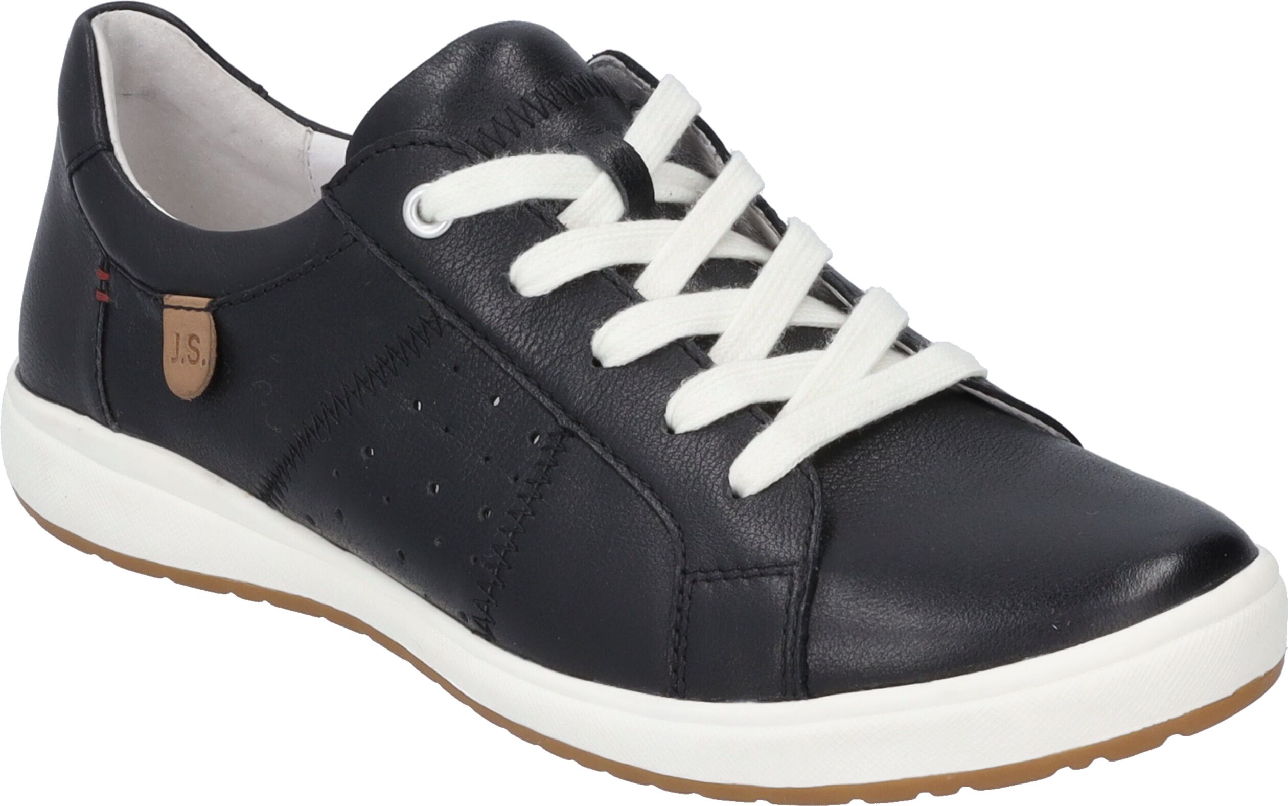 Sneaker JOSEF SEIBEL "Caren 01, schwarz", Damen, Gr. 37, schwarz, Obermaterial: 100% Rindsleder Leather cow., Schuhe Sneaker
