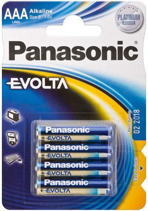 Panasonic AAA Micro Evolta batterijen, 1,5V, verpakking van 4 stuks