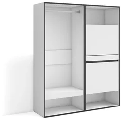 SKRAUT HOME Offener Kleiderschrank, Kleiderbügel mit Einlegeböden, 120x35x145 cm, Schlafzimmer, Kleidung, Schuhe, Moderner Stil, Weiß _ 438_2