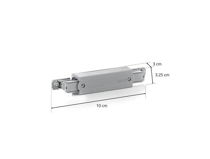 Centrale voeding voor HV-stroomrail Noa, grijs Noa, alu / grijs / zink, Aluminium