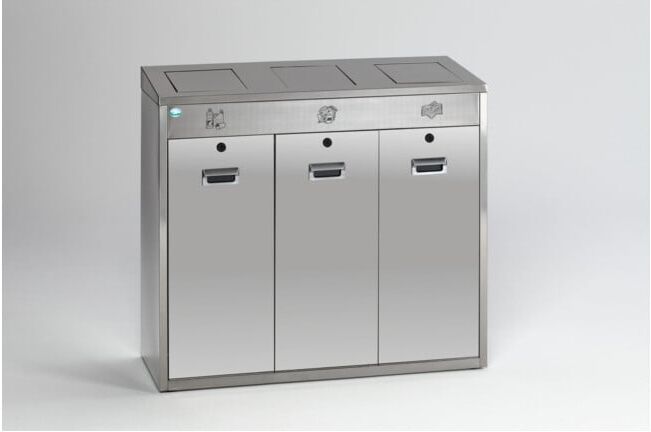 VAR Système de tri des déchets en acier inoxydable 145 l (21230)