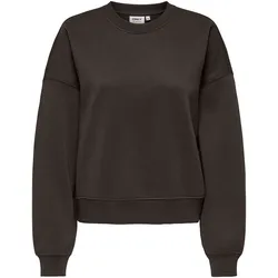 ONLY Damen Sweatshirt - ONLBEST CREW NECK SWEAT, Rundhals, Regular Fit, einfarbig Dunkelbraun / XL