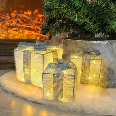 Uplifted Finds Set Of 3 Christmas Lighted Gift Box Set LED Holiday Decoration For Home And Yard Set Of 3 Christmas Lighted Gift Box Set LED Holiday Decoration For Home And Yard