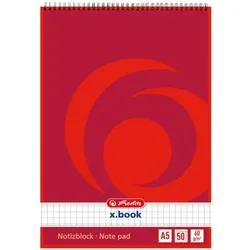 Herlitz Spiralnotizblock »x.book« A5 kariert rot