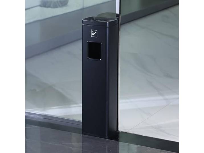 Gtzly Standaschenbecher für DraußEn, Standaschenbecher aus Edelstahl, Entsorgung Von Zigarettenkippen Im Freien, Raucherraum, Raucher-MüLleimer, Gemeinschaftsaschenbecher for die AußEnterrasse(Black)