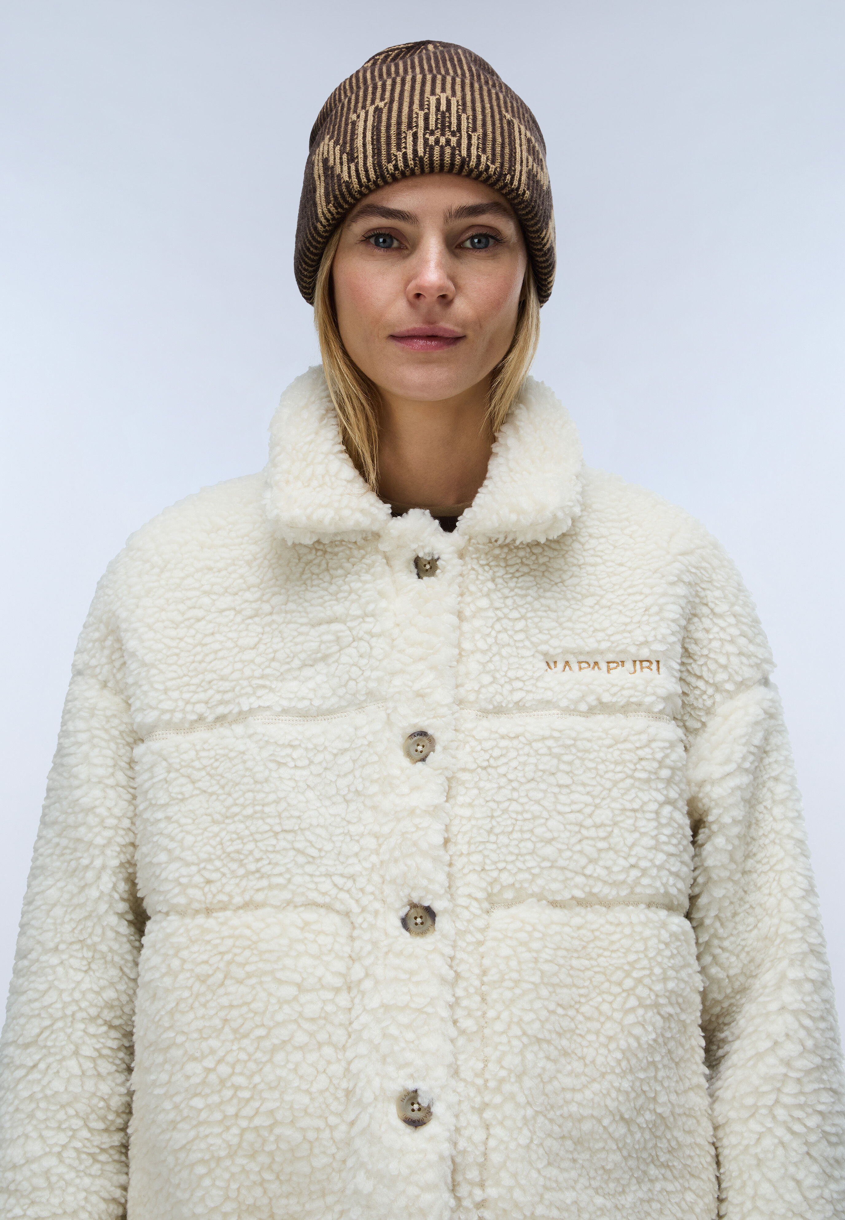 Fleecejacke NAPAPIJRI "T-SAMA W BEIGE DIMITY", Damen, Gr. XXL, weiss (beige dimity), Obermaterial: 100% Polyester, Jacken Fleecejacke, für sportliche Looks, als leichte Zwischenschicht, an kühleren Tagen beige dimity XXL