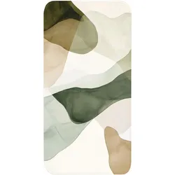 BADEMATTE Japandi - Abstrakt - Grün Badteppich 60x120 cm