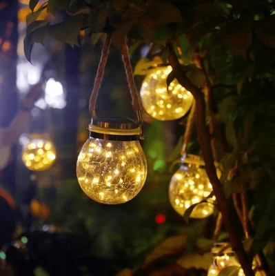 Drop Dash Deals Solar Lantern Outdoor Hanging Waterproof Garden LED Light rainbow 7 Colors