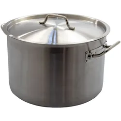 AcMax Kochtopf Gastrotopf Topf 24 Liter Edelstahl mit Deckel Großküche Gastronomie