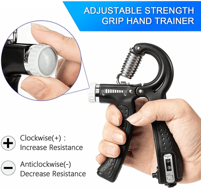 Inspire Essentials Adjustable Hand Grip Strengthener Wrist And Finger Trainer 4