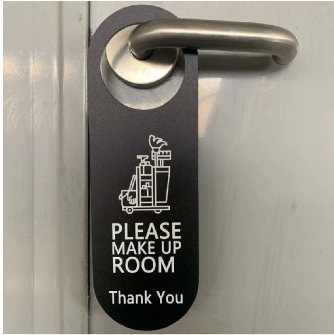 INF Acryl Türanhänger für Hotelzimmer — Schwarz Bitte nicht stören Schild, 24cm x 8cm, passt an Türgriffe