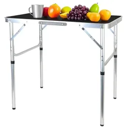 Relaxdays Campingtisch klappbar & höhenverstellbar Schwarz,Silber